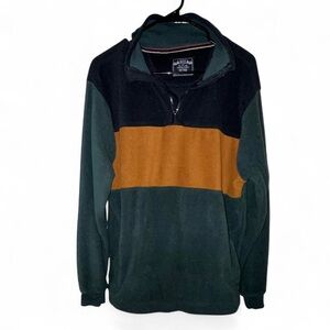 MBX Premium Goods 1/4 Zip Fleece Jumper Mens Size XL Green Colour Block